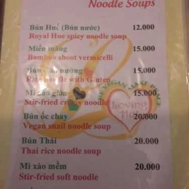 Thực đơn- Quán Ăn Quán Chay Tỉnh Thức