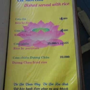 Thực đơn- Quán Ăn Quán Chay Tỉnh Thức