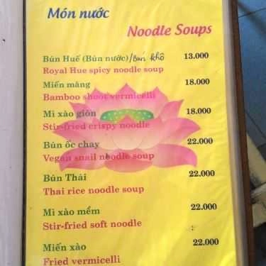 Thực đơn- Quán Ăn Quán Chay Tỉnh Thức