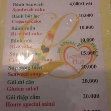 Thực đơn- Quán Ăn Quán Chay Tỉnh Thức