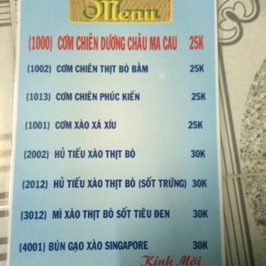 Thực đơn- Quán Ăn Toàn Ký GP - Cơm Chiên & Mì Xào