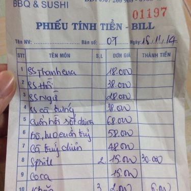 Thực đơn- Quán Ăn TOKYO BBQ & SUSHI