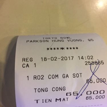 Thực đơn- Quán Ăn Tokyo Bowl Food Court - Parkson Hùng Vương