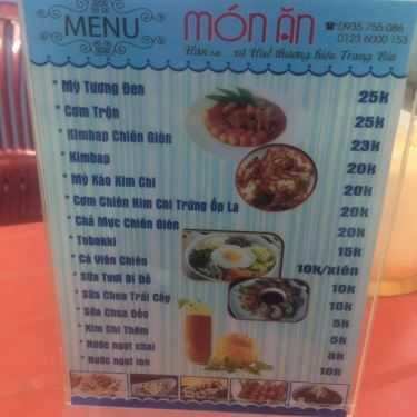 Thực đơn- Quán Ăn Trang Bùi - Món Ăn Hàn Quốc - Tăng Bạt Hổ