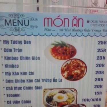Thực đơn- Quán Ăn Trang Bùi - Món Ăn Hàn Quốc - Tăng Bạt Hổ