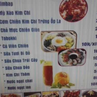 Thực đơn- Quán Ăn Trang Bùi - Món Ăn Hàn Quốc - Tăng Bạt Hổ
