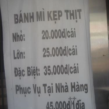 Thực đơn- Quán Ăn Tràng Thi Restaurant - Bánh Mì Kẹp Thịt