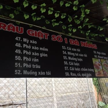 Thực đơn- Quán Ăn Trâu Giật Số 1 Đà Nẵng