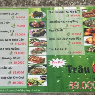Thực đơn- Quán Ăn Trâu Nhúng Mẻ 89 - Dương Quảng Hàm