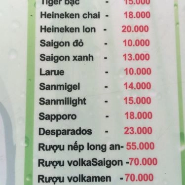 Thực đơn- Quán Ăn Trâu Nhúng Mẻ 89 - Dương Quảng Hàm
