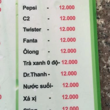 Thực đơn- Quán Ăn Trâu Nhúng Mẻ 89 - Dương Quảng Hàm