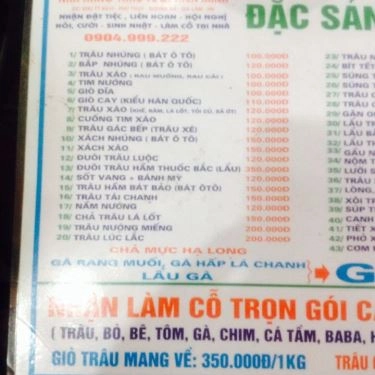 Thực đơn- Nhà Hàng Trâu Tươi Kiến Minh