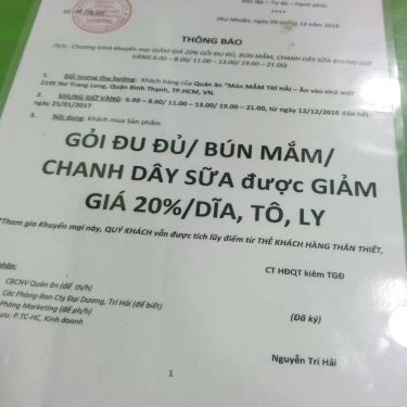 Tổng hợp- Quán Ăn Trí Hải - Các Món Mắm