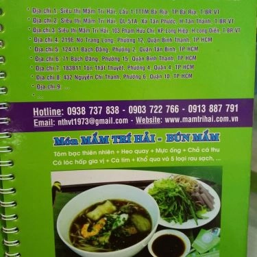 Thực đơn- Quán Ăn Trí Hải - Các Món Mắm - Tôn Thất Thuyết