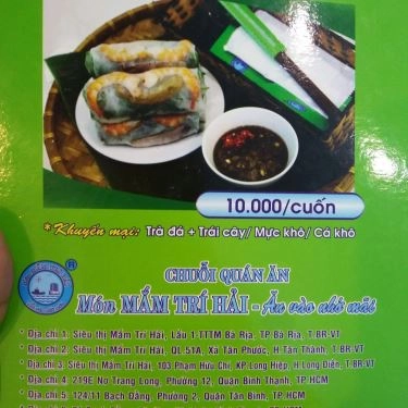 Thực đơn- Quán Ăn Trí Hải - Các Món Mắm - Tôn Thất Thuyết