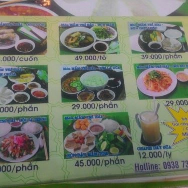 Thực đơn- Quán Ăn Trí Hải - Các Món Mắm - Tôn Thất Thuyết