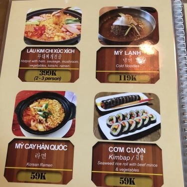 Thực đơn- Nhà Hàng Tri Kỷ Korean Restaurant