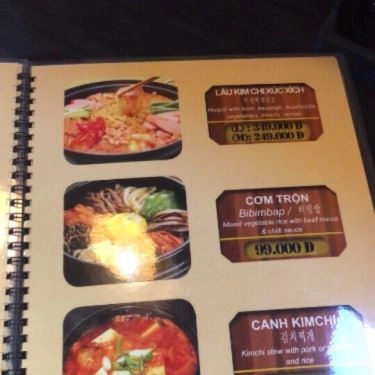 Thực đơn- Nhà Hàng Tri Kỷ Korean Restaurant