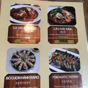 Thực đơn- Nhà Hàng Tri Kỷ Korean Restaurant