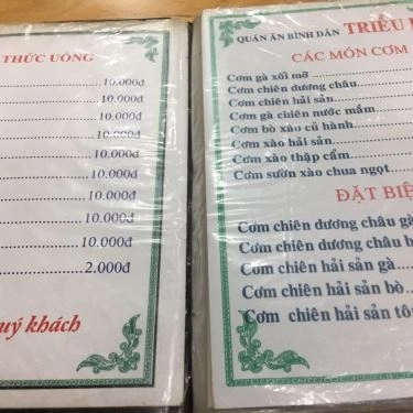 Thực đơn- Quán Ăn Triều Ký - Cơm Chiên & Mì Xào