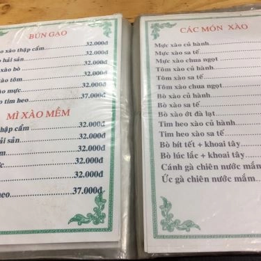 Thực đơn- Quán Ăn Triều Ký - Cơm Chiên & Mì Xào