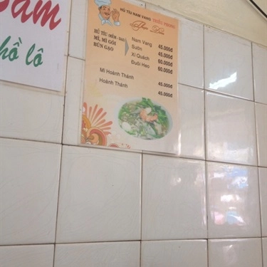 Thực đơn- Quán Ăn Hủ Tiếu Nam Vang Triều Phong - Võ Văn Tần