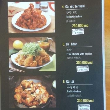 Thực đơn- Quán Ăn Trời Ơi - Chicken & BBQ