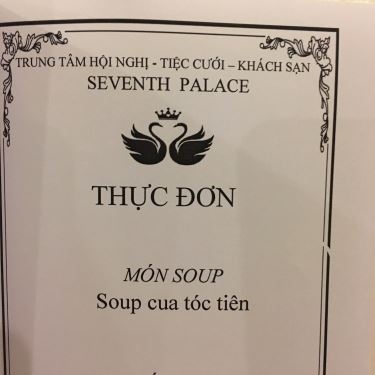 Thực đơn- Nhà Hàng Seventh Palace - Trung Tâm Hội Nghị & Tiệc Cưới - Nguyễn Thị Thập