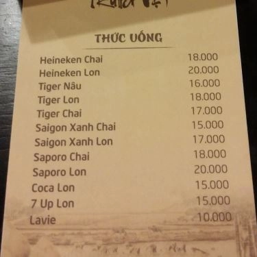 Thực đơn- Quán Ăn Trung Vịt Quán