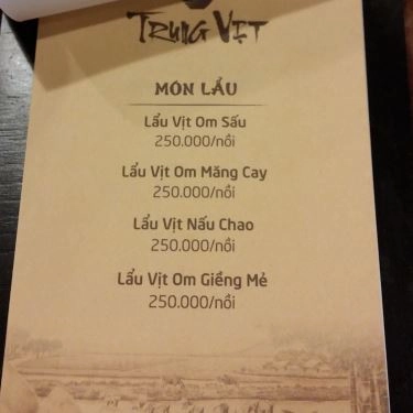 Thực đơn- Quán Ăn Trung Vịt Quán