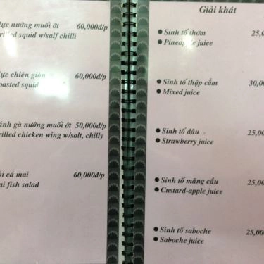 Thực đơn- Quán Ăn Trường Tiền - Đặc Sản Miền Trung