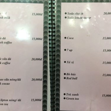 Thực đơn- Quán Ăn Trường Tiền - Đặc Sản Miền Trung