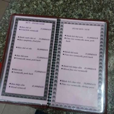 Thực đơn- Quán Ăn Trường Tiền - Đặc Sản Miền Trung