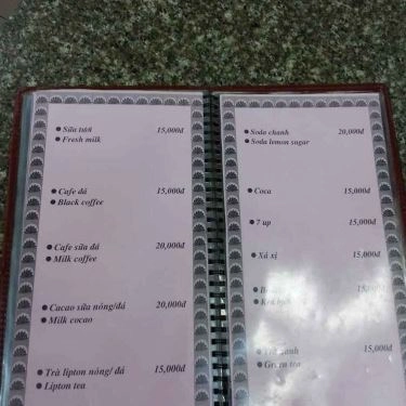 Thực đơn- Quán Ăn Trường Tiền - Đặc Sản Miền Trung