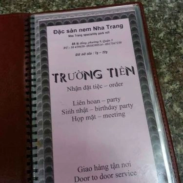 Thực đơn- Quán Ăn Trường Tiền - Đặc Sản Miền Trung