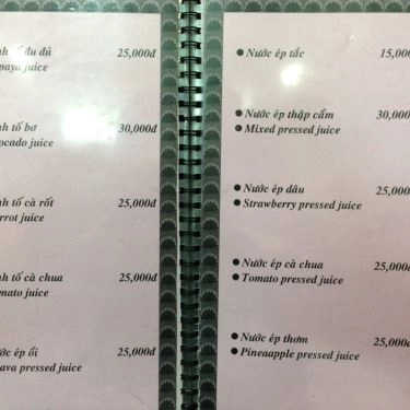 Thực đơn- Quán Ăn Trường Tiền - Đặc Sản Miền Trung