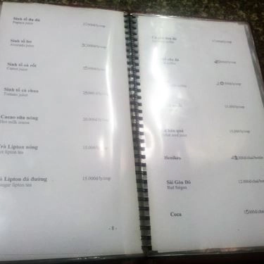 Thực đơn- Quán Ăn Trường Tiền - Đặc Sản Miền Trung
