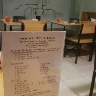 Thực đơn- Quán Ăn Tú Chef - Buffet Lẩu Bò Mỹ
