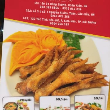 Thực đơn- Quán Ăn Tú Gà - Chân Gà Rang Muối - Nguyễn Khánh Toàn