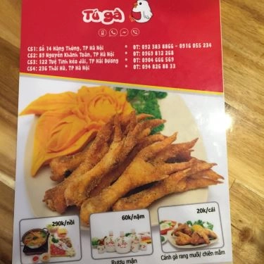 Thực đơn- Quán Ăn Tú Gà - Chân Gà Rang Muối - Thái Hà