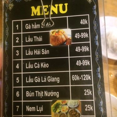 Thực đơn- Quán Ăn Tứ Hải Quán - Nướng & Ốc Tự Chọn