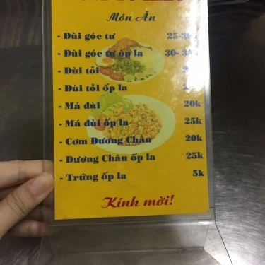 Thực đơn- Quán Ăn Tư Kiều - Cơm Gà Xối Mỡ