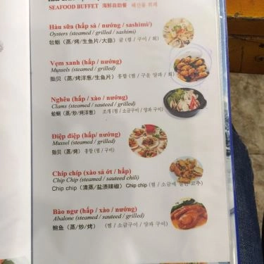 Thực đơn- Quán Ăn Tư Mập - Hải Sản Tươi Sống