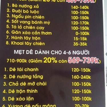 Thực đơn- Nhà Hàng Tuấn Râu - Phở & Lẩu Bò