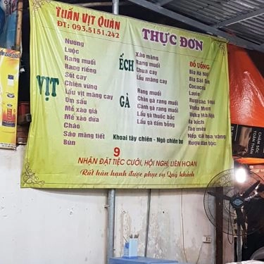 Thực đơn- Quán Ăn Tuấn Vịt Quán