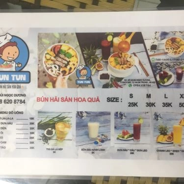 Thực đơn- Quán Ăn Tun Tun - Bún Hải Sản Hoa Quả