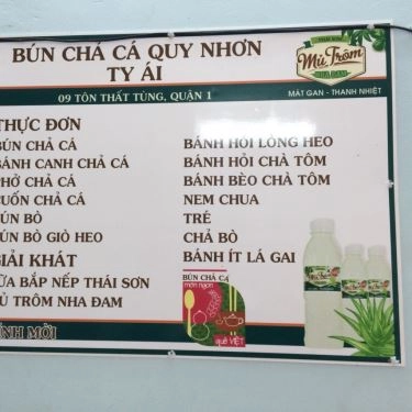 Thực đơn- Quán Ăn Ty Ái - Bún Chả Cá Quy Nhơn