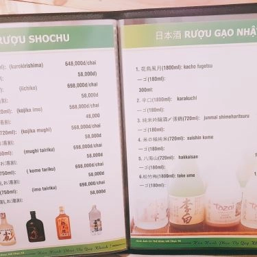 Thực đơn- Quán Ăn Ume Hana - Các Món Ăn Nhật Bản