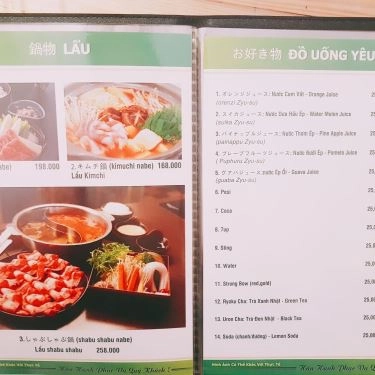 Thực đơn- Quán Ăn Ume Hana - Các Món Ăn Nhật Bản