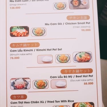 Thực đơn- Quán Ăn Ume Hana - Các Món Ăn Nhật Bản